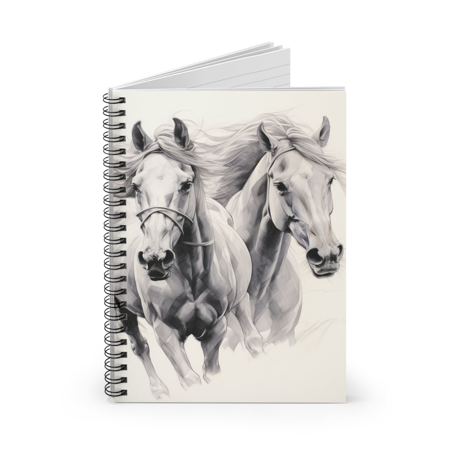 Spiral Notebook - Ruled LineHorse Themed Notebook Lined Paper - Horse Gift or Horse Lovers Gift - Equestrian Gifts Notepad and Journal