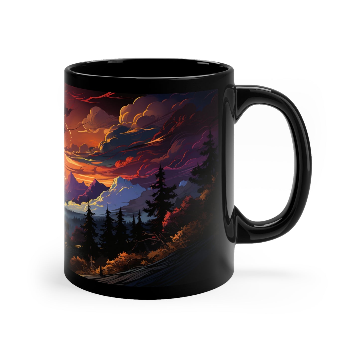 Scenic Mountain Mug Tree Mug Tree Coffee Mug Forest Cup Woodland Mugs Tree Gift Tree coffee cup Nature Lover Mug Woodland Forest Coffee Cup