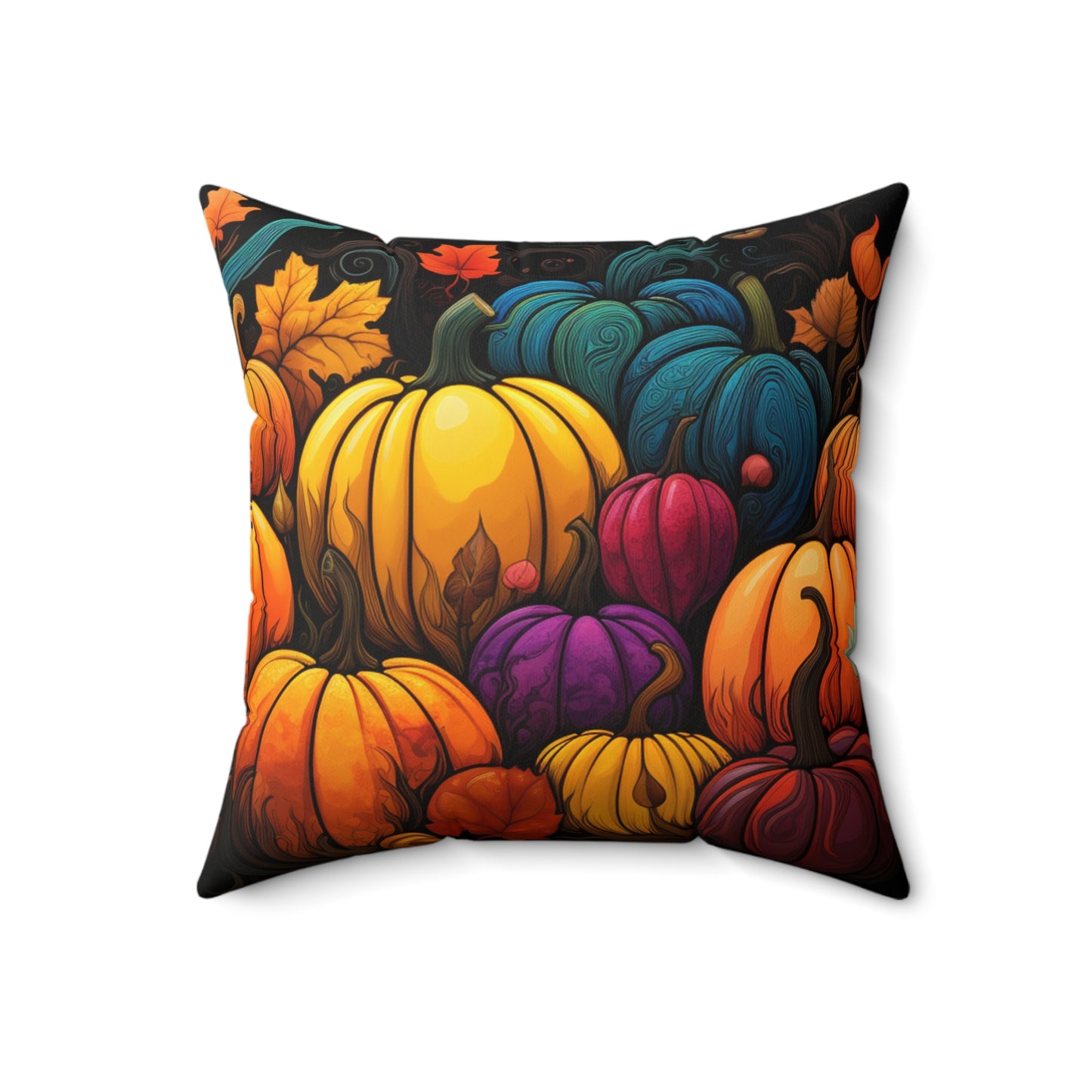 Halloween Pumkin Spun Polyester Square Pillow four sizes to pick from