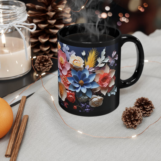 Blooms Pressed Flower Mug Boho Wildflowers Cottagecore Coffee Mug Vintage Botanical Mug Pressed Flower Garden Lover Pastel Floral Nature