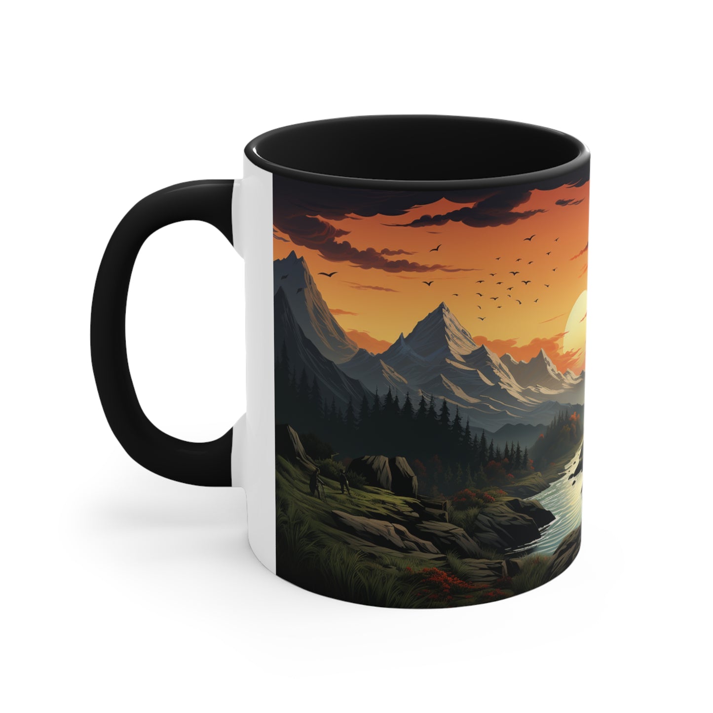 Panoramic Mountain Mug Tree Mug Tree Coffee Mug Forest Cup Woodland Mugs Tree Gift Tree coffee cup Nature Mug Woodland Forest Coffee Cup