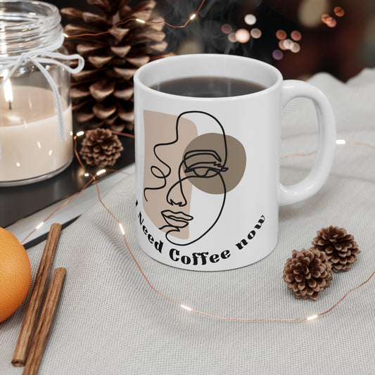 Face I Need Coffee Now Ceramic Mug 11oz coffee coffee mug Ceramic Mug 11oz