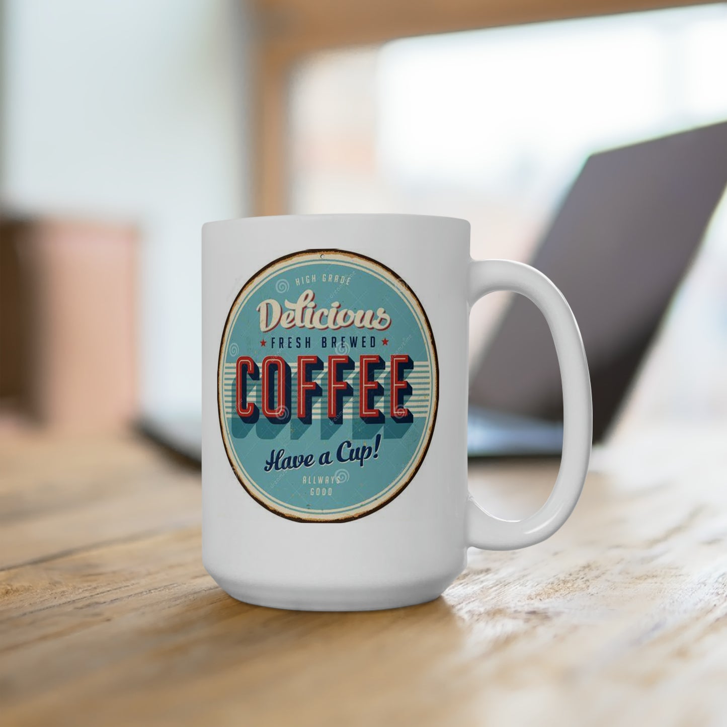 Vintage Coffee Sign Retro Coffee Mug Classic Design Coffee Mugs 15oz