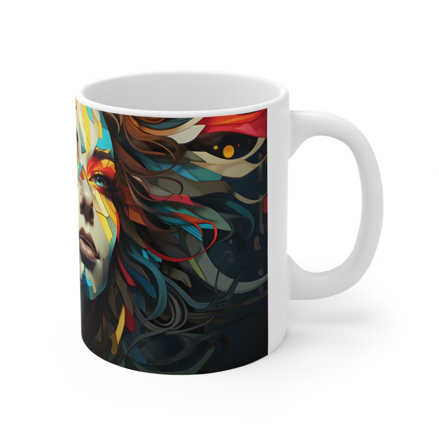 Unique Face Colorful Coffee Mug Crescent Design Ceramic Coffee Cup Celestial Gift Home Decor Drinkware