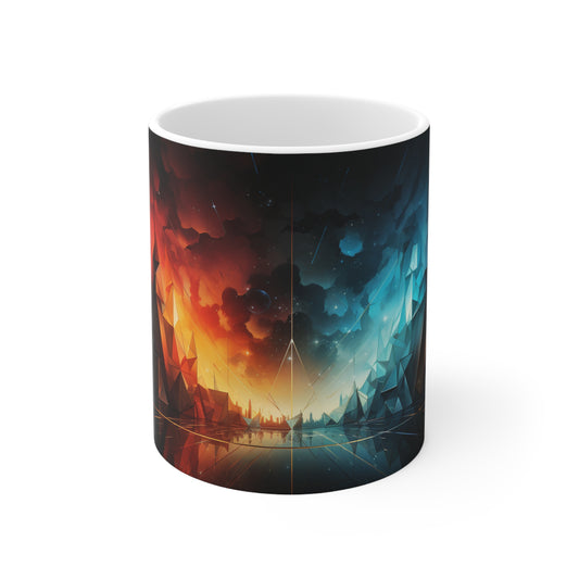 Outer Space Mountains Grand Colors Coffee mug Ceramic Cup Nature Lover Mugs With Mountains Mystique of Nature Explosions of Color and Life