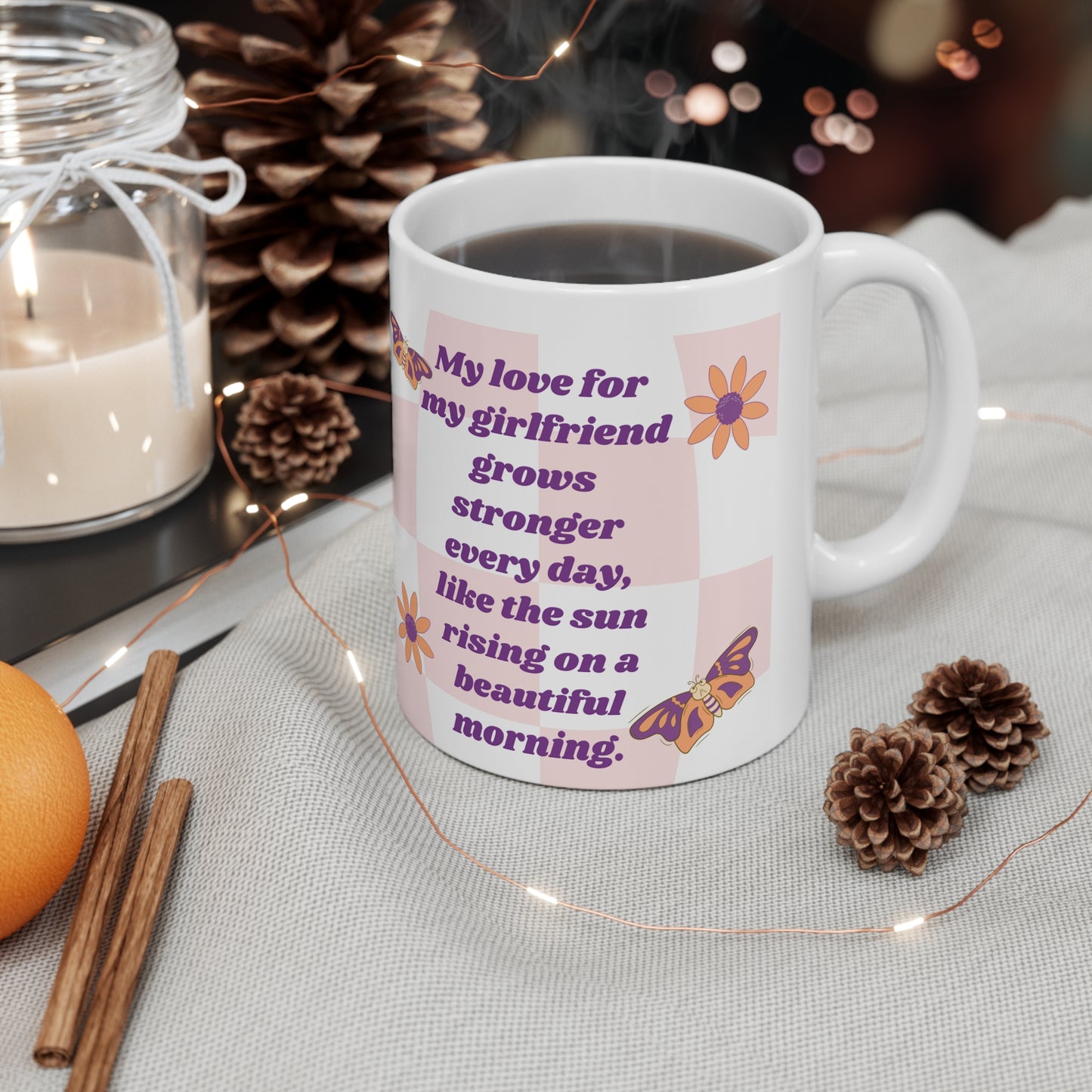 Girlfriend Coffee Mug Fun Mugs Boyfriend Gift Romantic Gifts for Her Funny Tea Cup Ceramic Mug 11oz