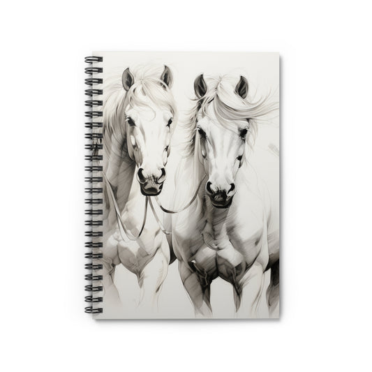 Hores Spiral Notebook Spiral Journal - Ruled Line Dream Journal Notebook Diary Journal Cute Crazy Horse Equestrian Log Barn Gift For Horses