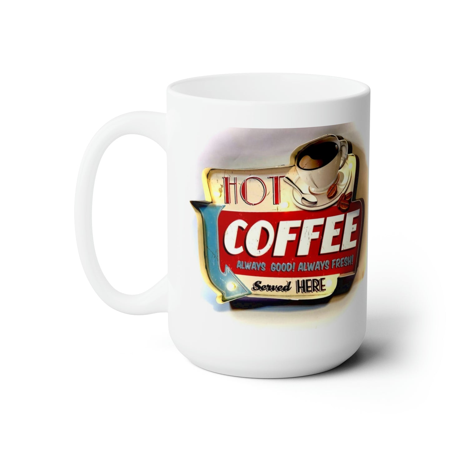 Old Style Coffee Mug Vintage Sign Mug Retro Style Vintage Coffee Cup 15oz