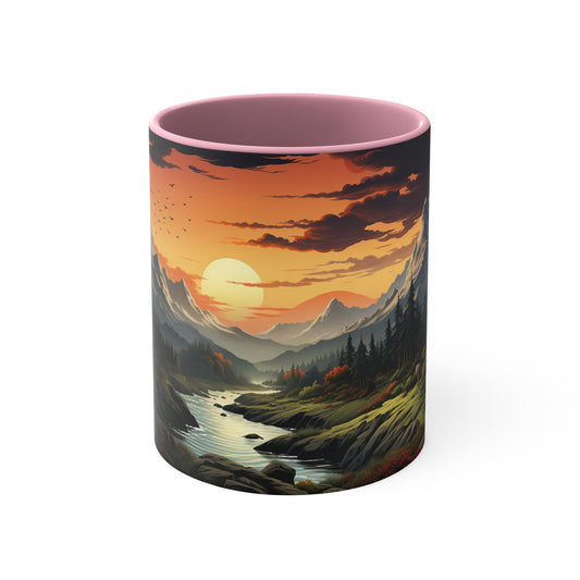 Panoramic Mountain Mug Tree Mug Tree Coffee Mug Forest Cup Woodland Mugs Tree Gift Tree coffee cup Nature Mug Woodland Forest Coffee Cup