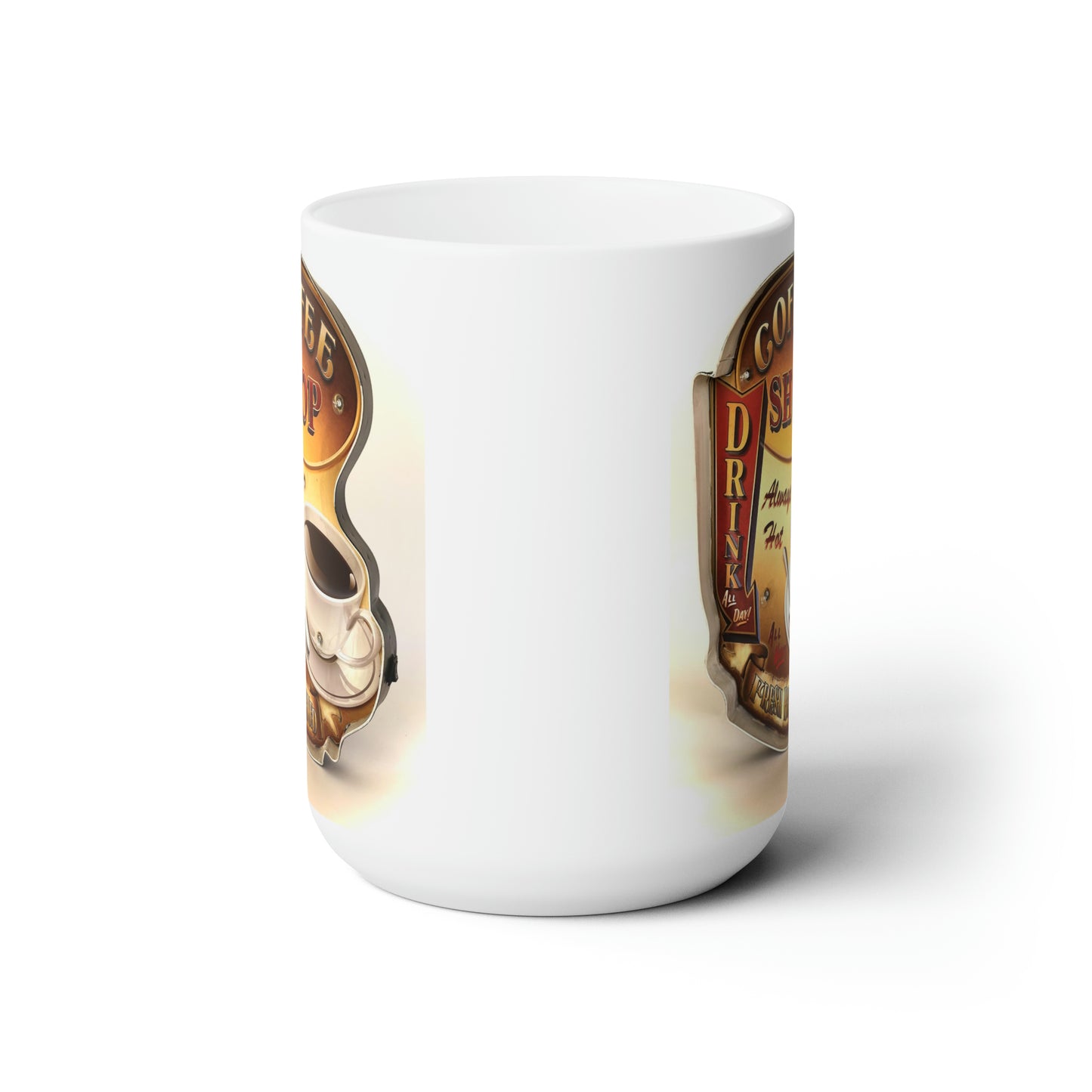 Retro Vintage Coffee Mug Old Sign Coffee Mug Coffee Sign Vintage Style 15oz