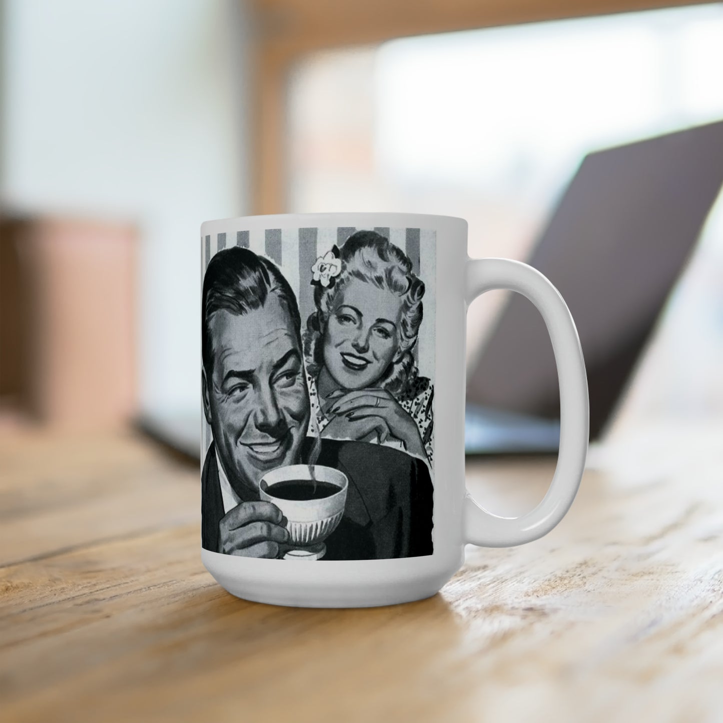 Vintage Photo Coffee Mug Classic Mug Black and White Retro Coffee Mugs 15oz