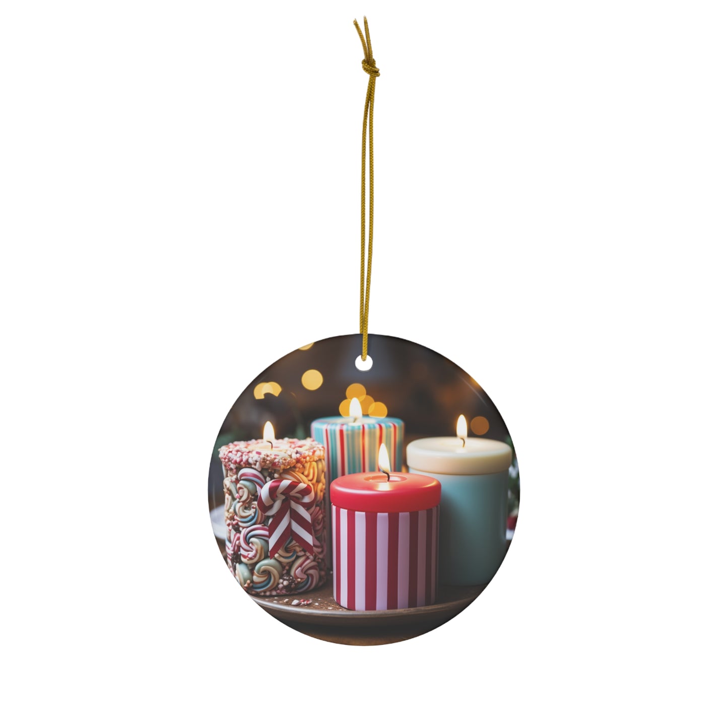 Ceramic Ornament, Christmas Candle Tree Ceramic Ornament, 1-Pack Stocking Stuffer Christmas Ornaments Reto Tree Ornaments