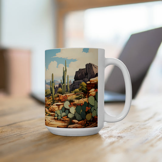 15oz Cactus Coffee Mug Cactus Mug Coffee Cup Desert Gift Fun Cacti Mug