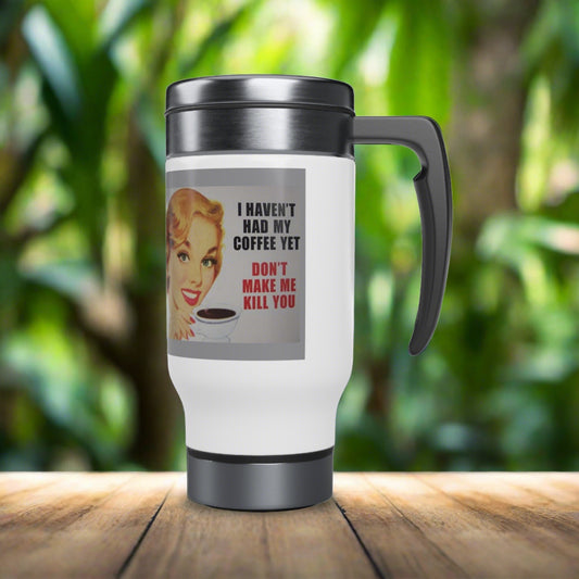 Vintage Classic Retro Style Stainless Steel Travel Mug with Handle, 14oz