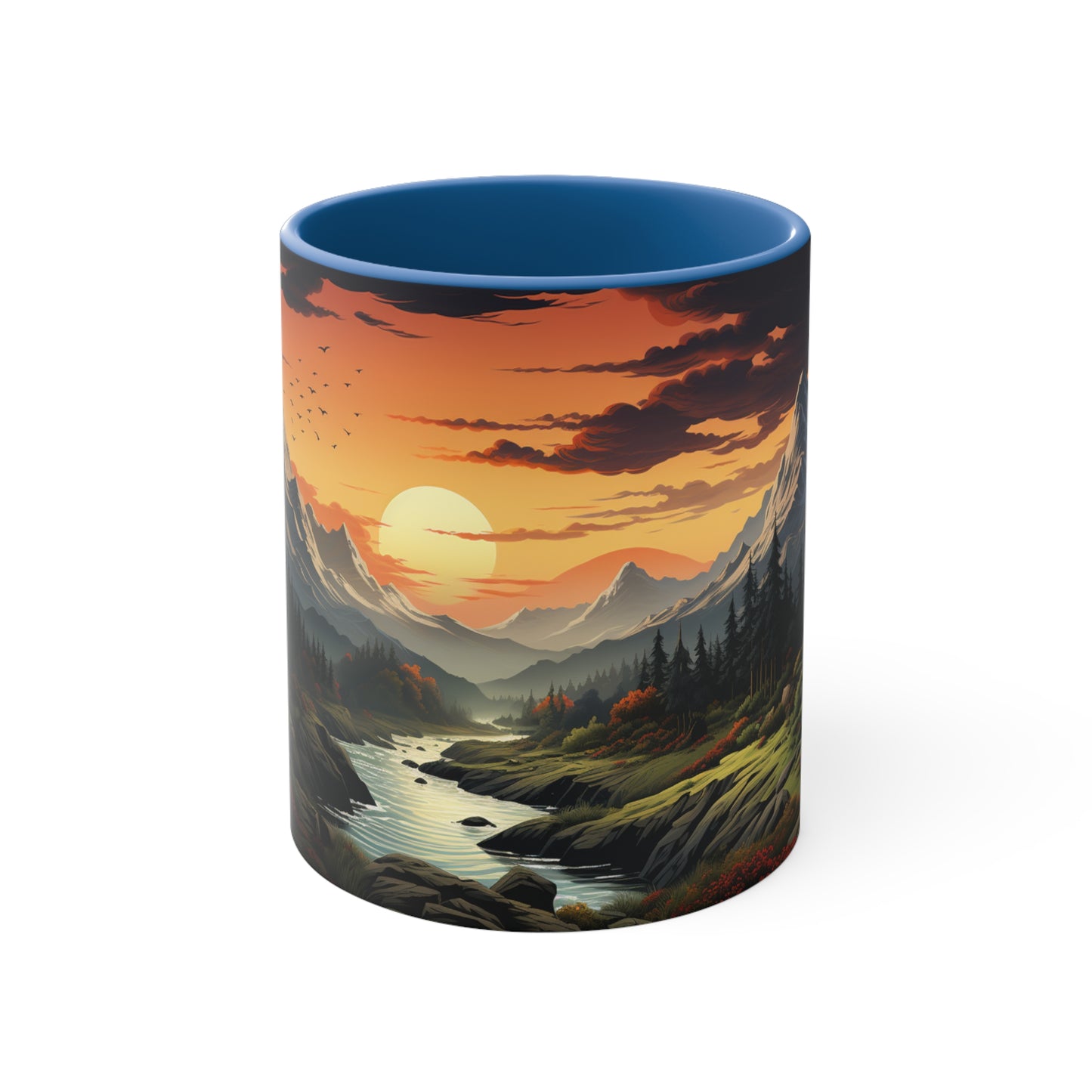 Panoramic Mountain Mug Tree Mug Tree Coffee Mug Forest Cup Woodland Mugs Tree Gift Tree coffee cup Nature Mug Woodland Forest Coffee Cup