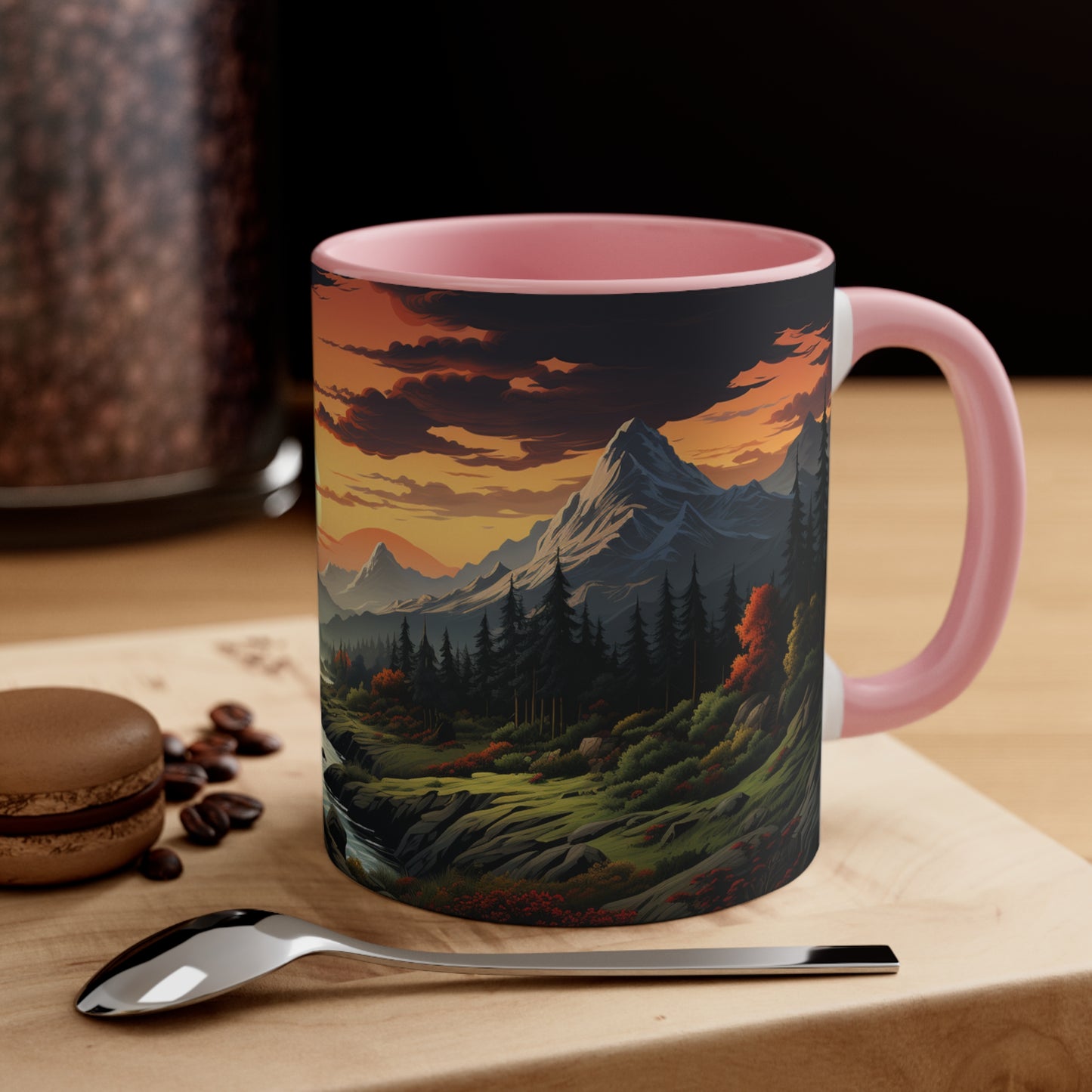 Panoramic Mountain Mug Tree Mug Tree Coffee Mug Forest Cup Woodland Mugs Tree Gift Tree coffee cup Nature Mug Woodland Forest Coffee Cup