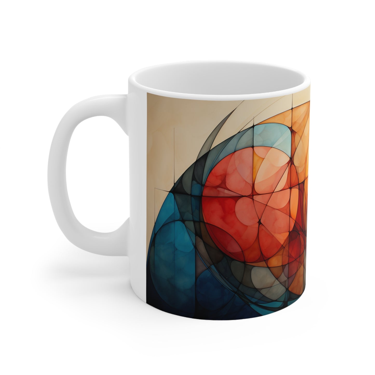 Geometric Design Mug Colorful Crescent Design Ceramic Coffee Cup Celestial Gift Home Decor Drinkware New Design Coffee Cup