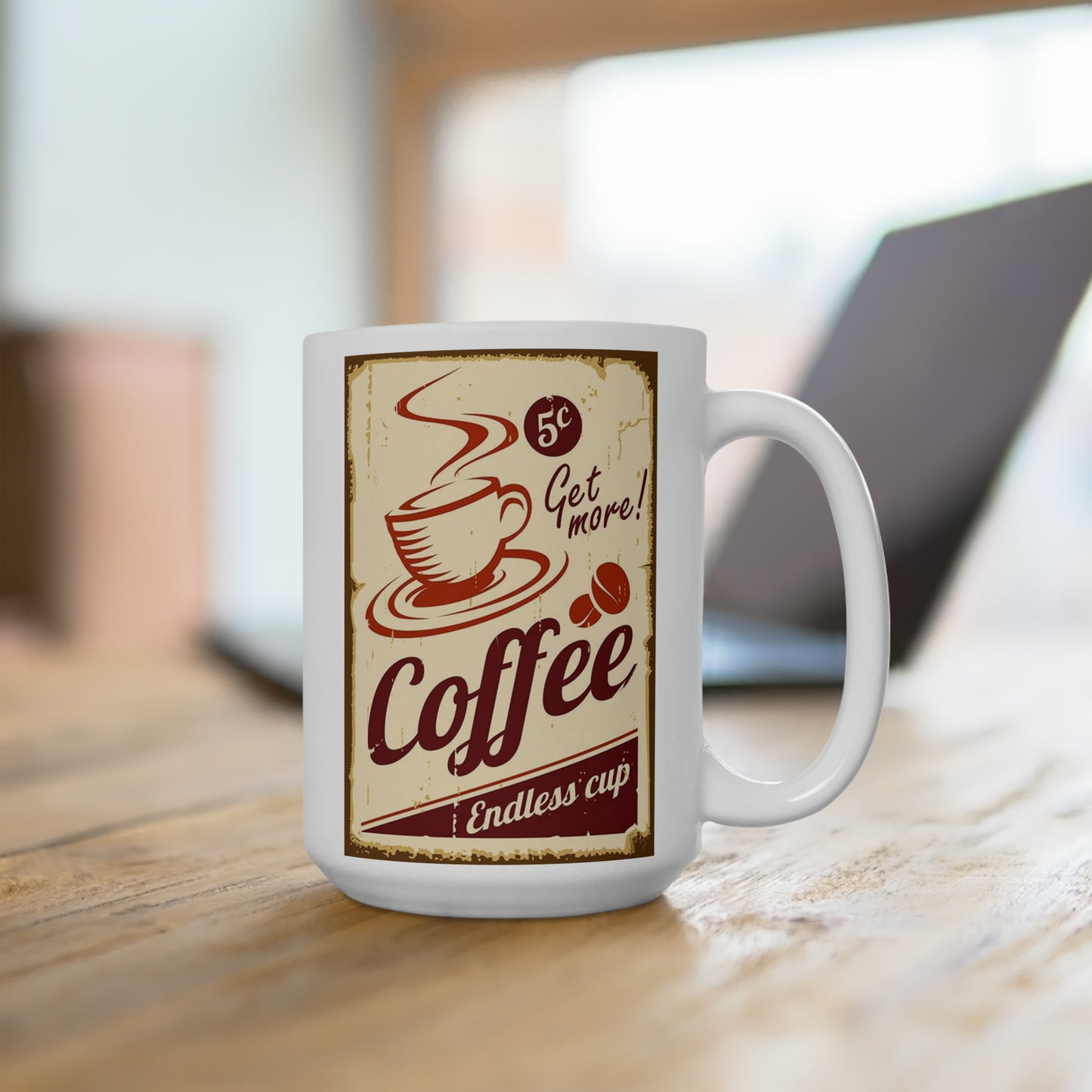 Classic Coffee Mug Boho Vintage mug Coffee Retro Sign Coffee Shop Mug 15oz