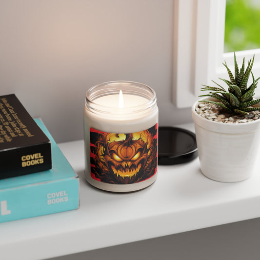 Halloween Decor Scented 5 Different Sents Soy Candle, 9oz Vegan Soy Wax Home Decor Cinnamon Vanilla, Clean Cotten, Apple Harvest and more