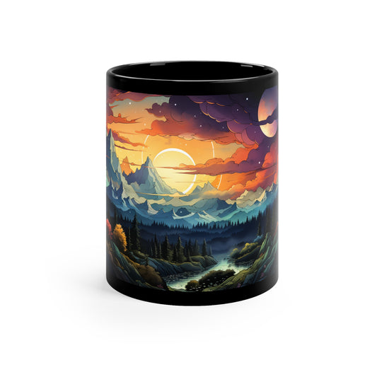 Panoramic Mountain Mug Tree Mug Tree Coffee Mug Forest Cup Woodland Mugs Tree Gift Tree coffee cup Nature Mug Woodland Forest Coffee Cup