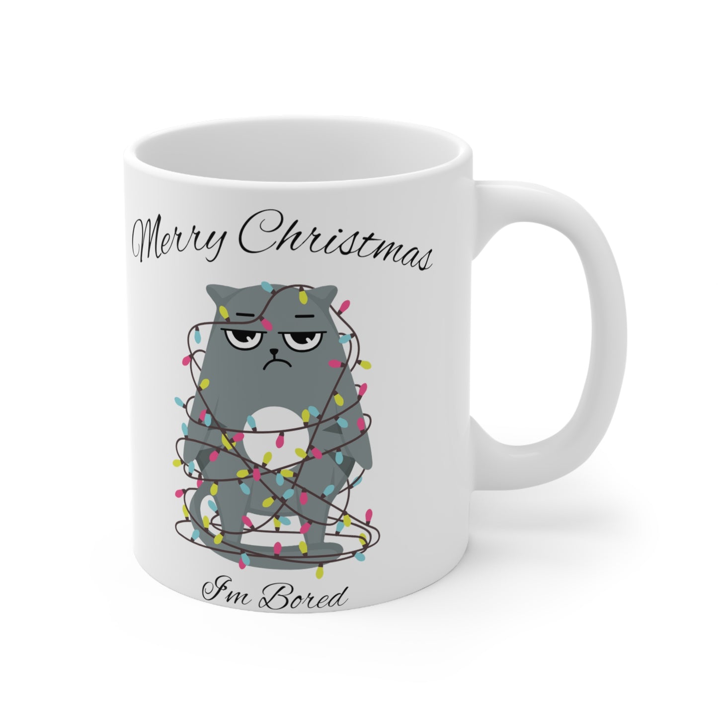 Cat Coffee Mug Merry Christmas Cat Lady Gift Cat Lover Gift Funny Cat Coffee Cup Cute Cat Coffee Mug Cat Mom Mug Cute Christmas Gift