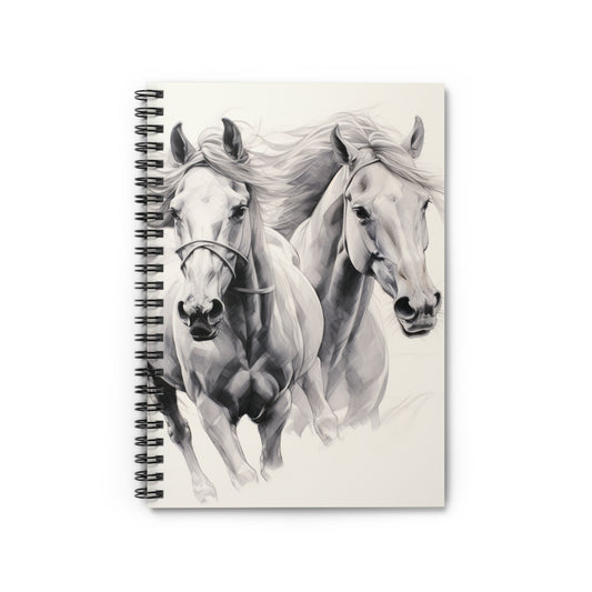 Spiral Notebook - Ruled LineHorse Themed Notebook Lined Paper - Horse Gift or Horse Lovers Gift - Equestrian Gifts Notepad and Journal