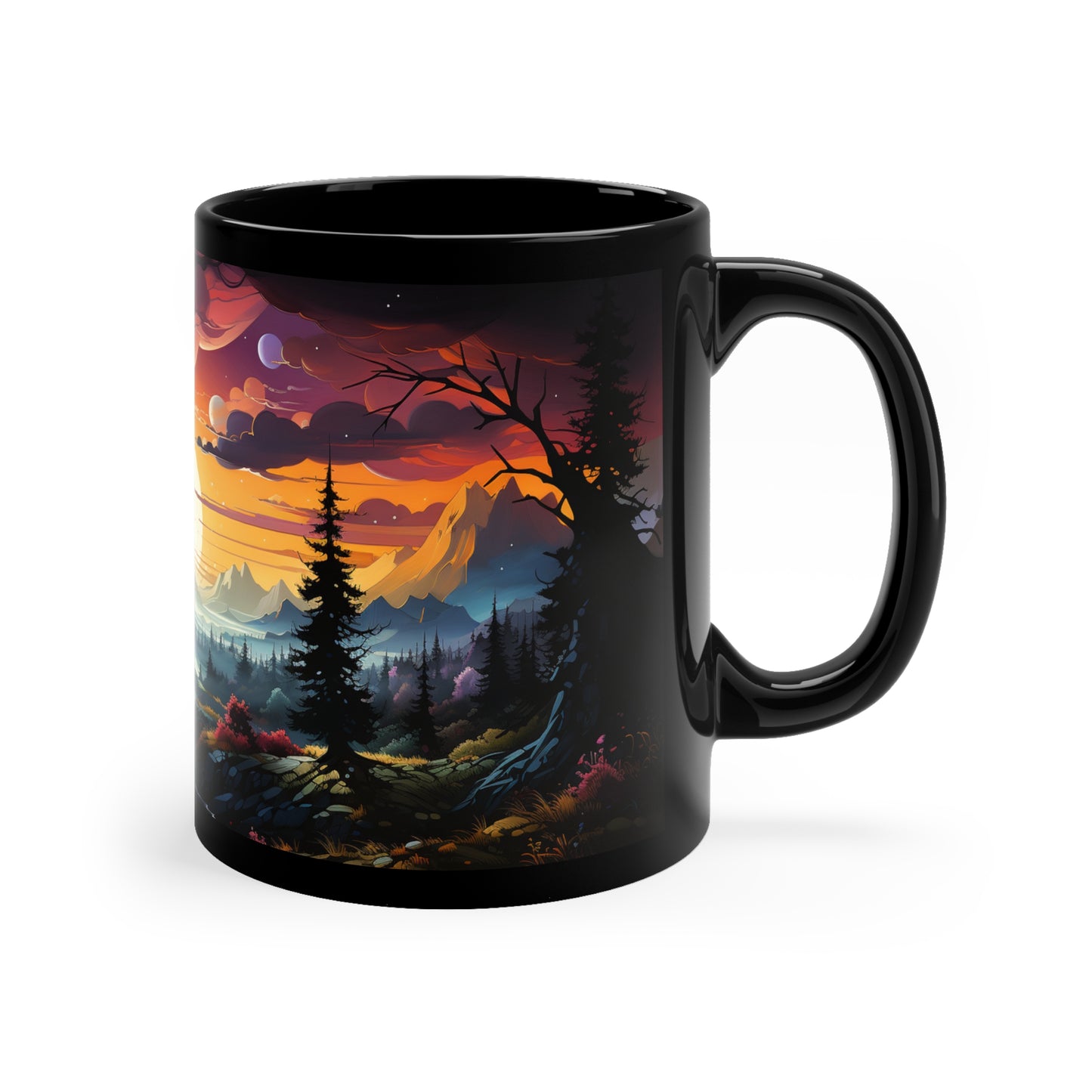 Tranquil Mountain Mug Tree Mug Tree Coffee Mug Forest Cup Woodland Mugs Tree Gift Tree coffee cup Nature Mug Woodland Forest Coffee Cup