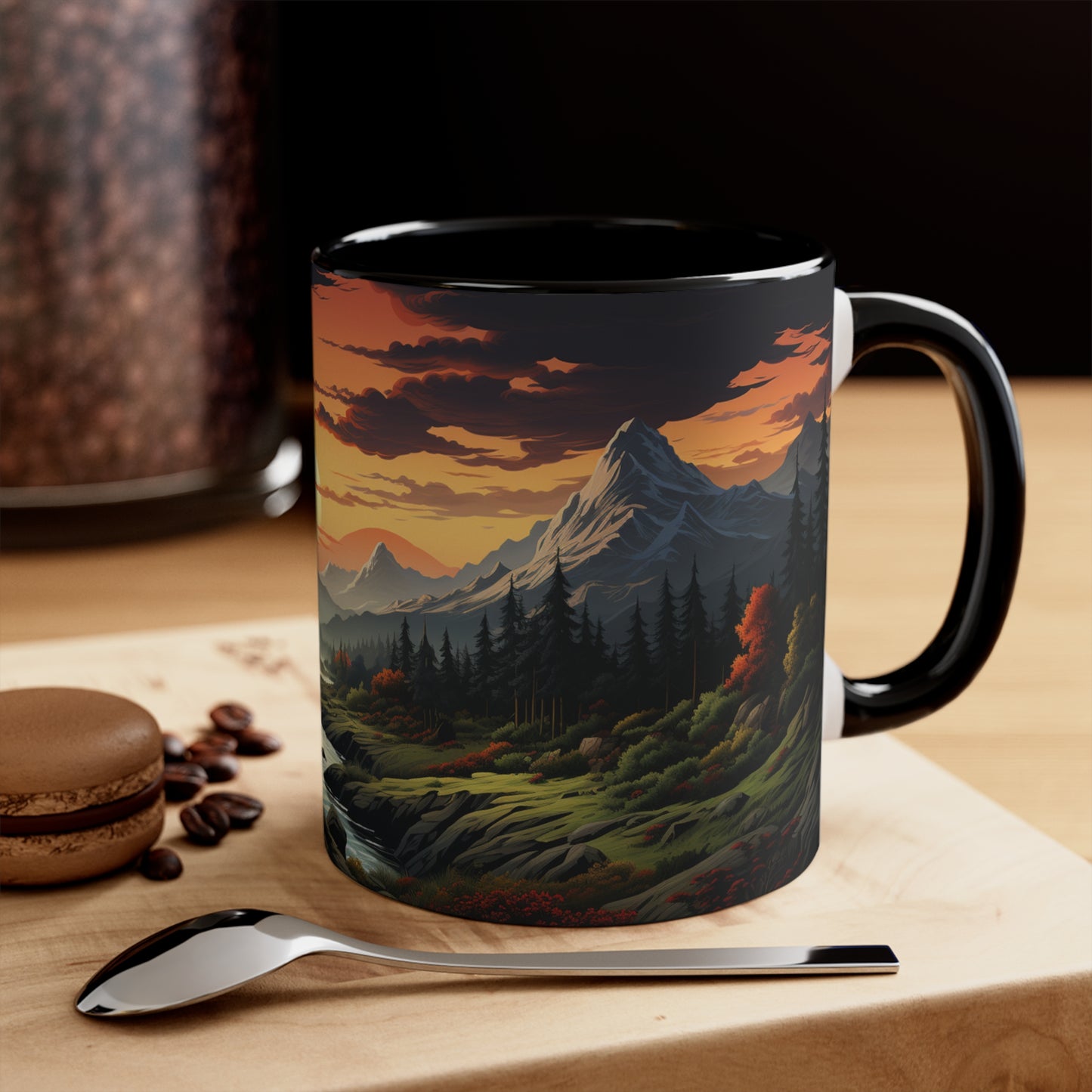 Panoramic Mountain Mug Tree Mug Tree Coffee Mug Forest Cup Woodland Mugs Tree Gift Tree coffee cup Nature Mug Woodland Forest Coffee Cup