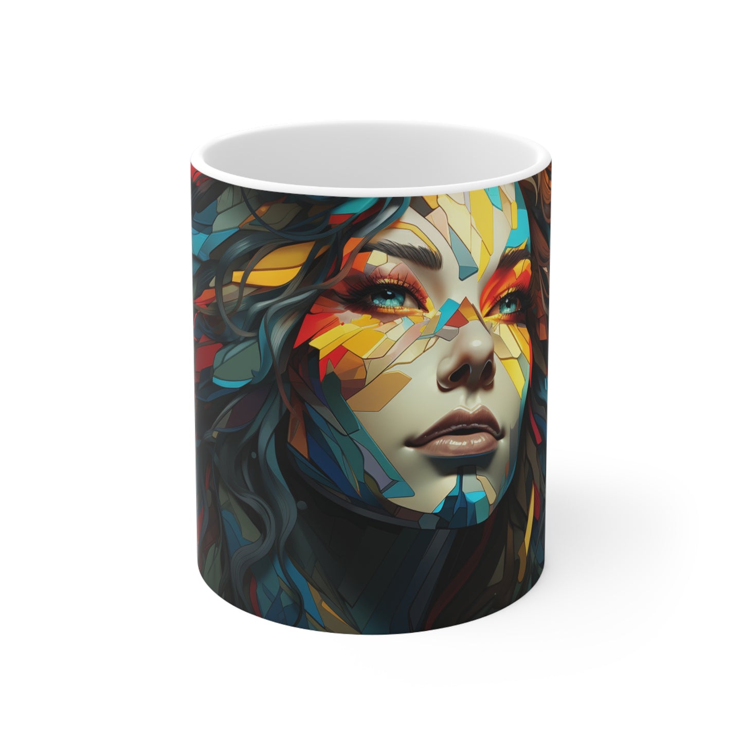 Unique Face Colorful Coffee Mug Crescent Design Ceramic Coffee Cup Celestial Gift Home Decor Drinkware
