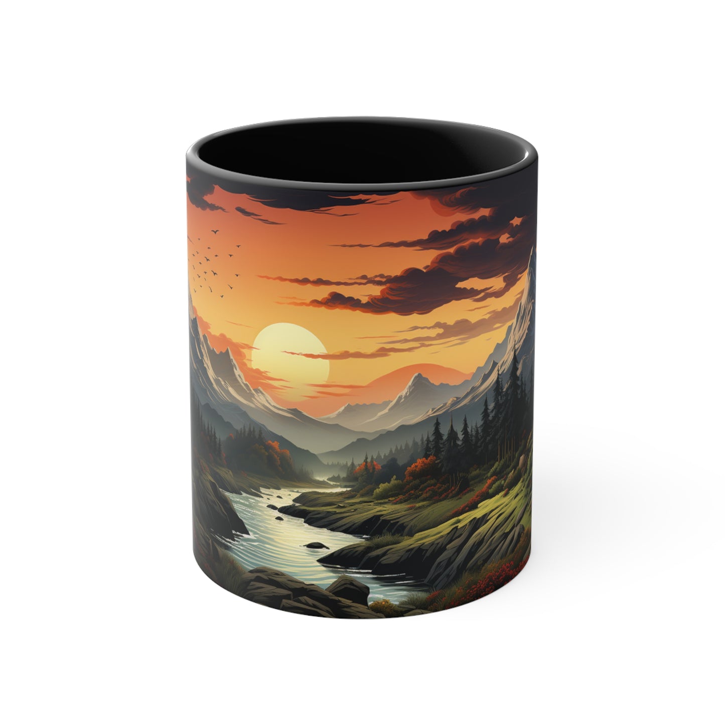 Panoramic Mountain Mug Tree Mug Tree Coffee Mug Forest Cup Woodland Mugs Tree Gift Tree coffee cup Nature Mug Woodland Forest Coffee Cup