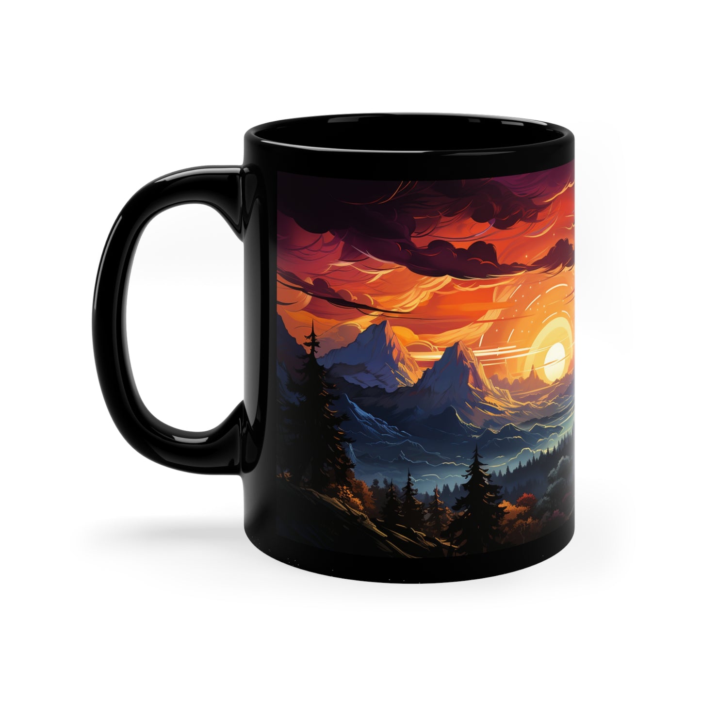 Scenic Mountain Mug Tree Mug Tree Coffee Mug Forest Cup Woodland Mugs Tree Gift Tree coffee cup Nature Lover Mug Woodland Forest Coffee Cup