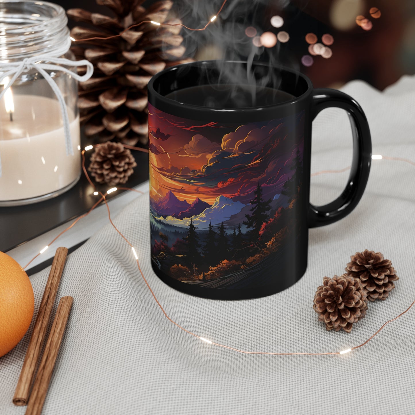 Scenic Mountain Mug Tree Mug Tree Coffee Mug Forest Cup Woodland Mugs Tree Gift Tree coffee cup Nature Lover Mug Woodland Forest Coffee Cup