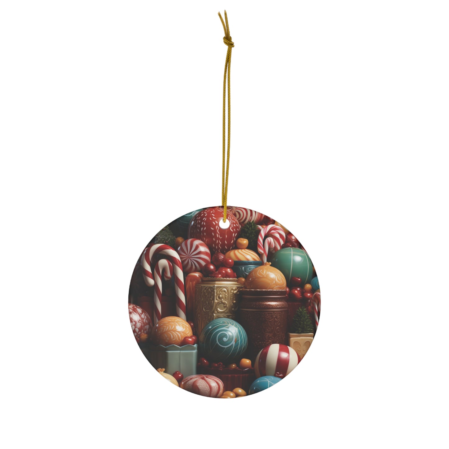Christmas Customized Tree Ornaments Vintage Retro Ornaments Ceramic Ornament, 1-Pack