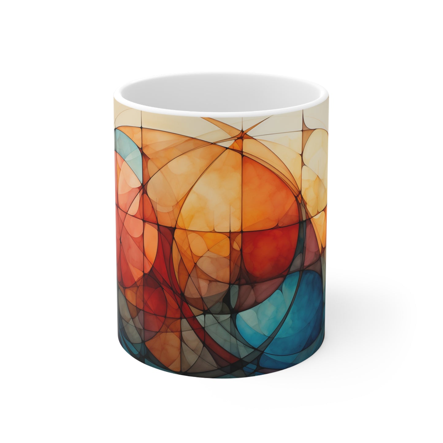 Geometric Design Mug Colorful Crescent Design Ceramic Coffee Cup Celestial Gift Home Decor Drinkware New Design Coffee Cup