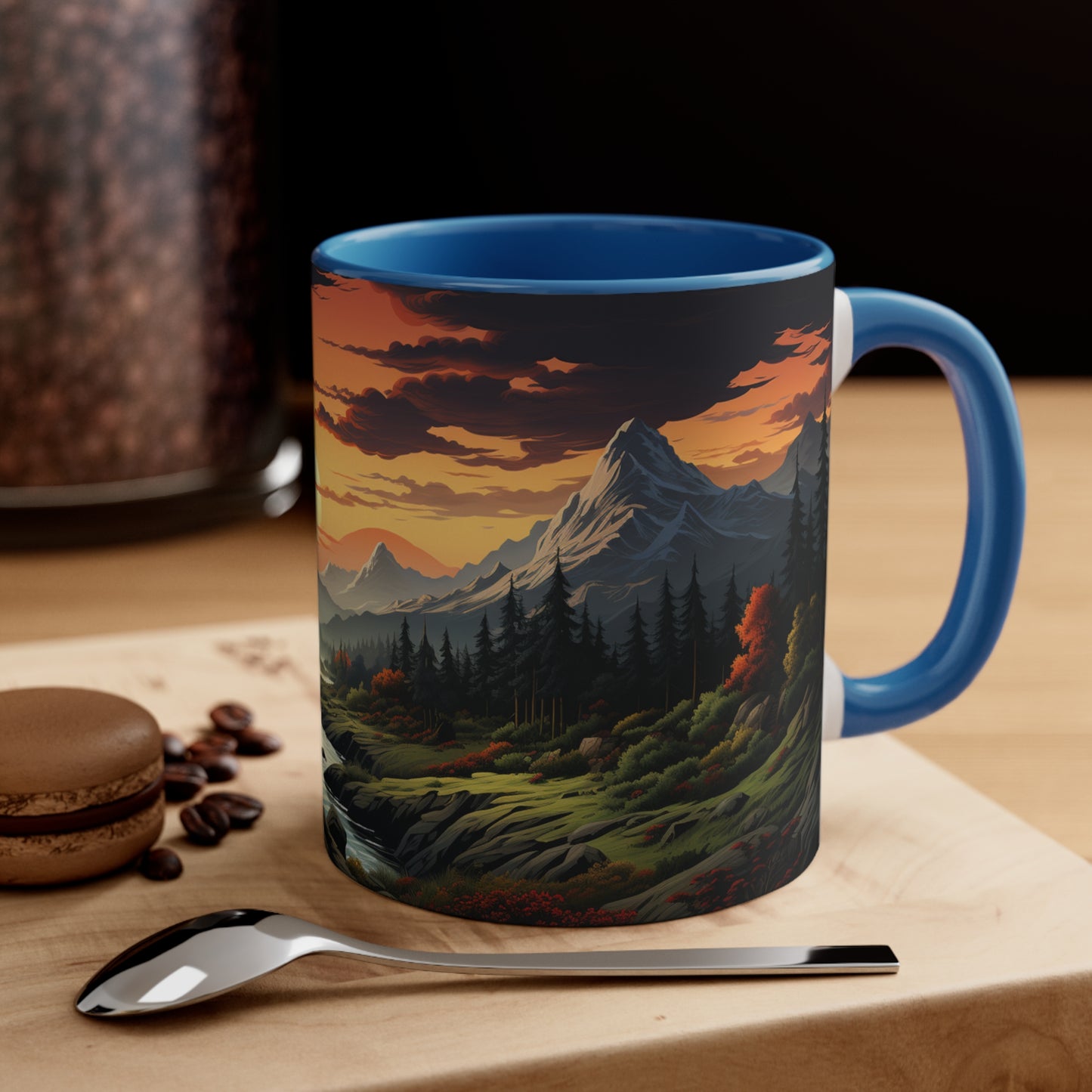 Panoramic Mountain Mug Tree Mug Tree Coffee Mug Forest Cup Woodland Mugs Tree Gift Tree coffee cup Nature Mug Woodland Forest Coffee Cup