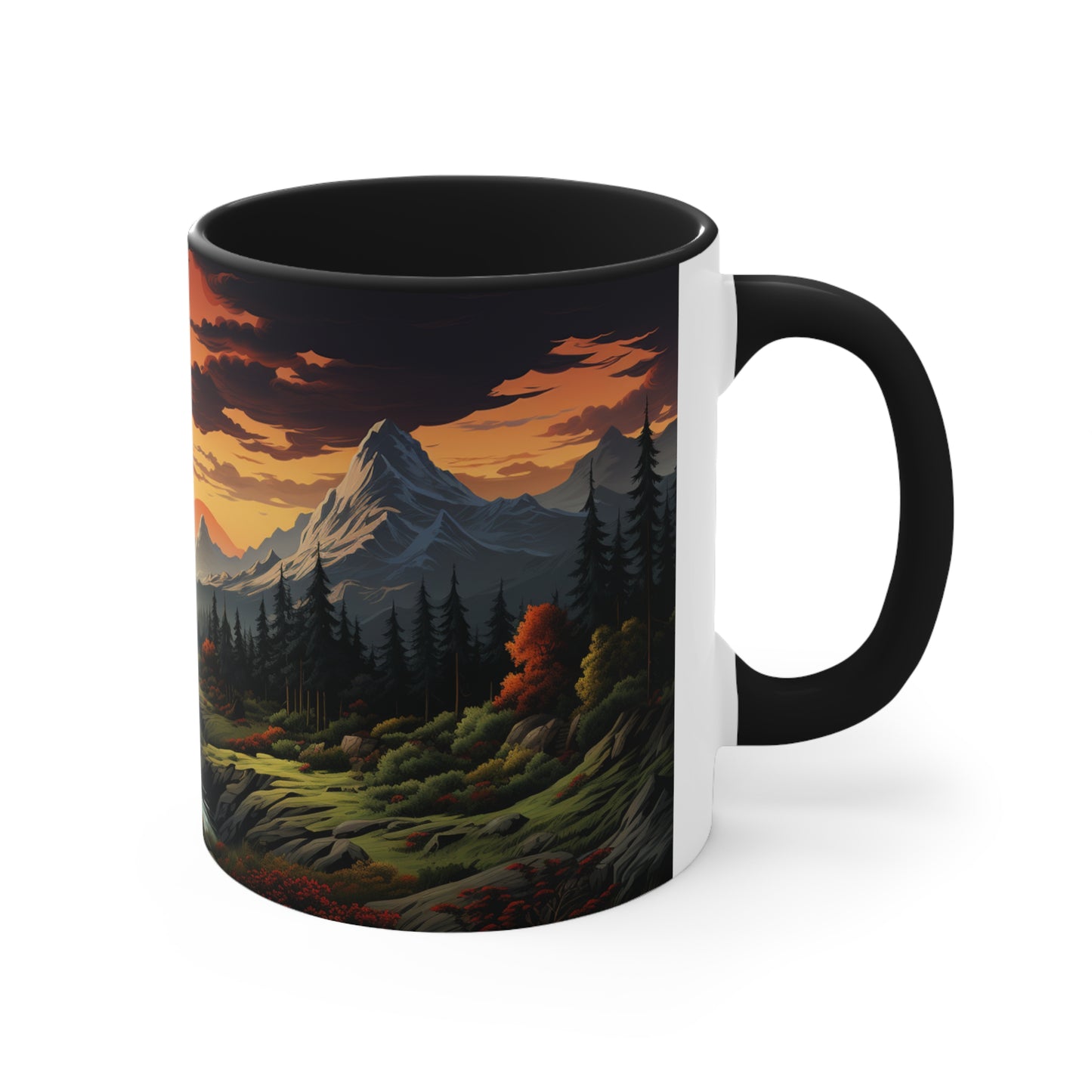 Panoramic Mountain Mug Tree Mug Tree Coffee Mug Forest Cup Woodland Mugs Tree Gift Tree coffee cup Nature Mug Woodland Forest Coffee Cup