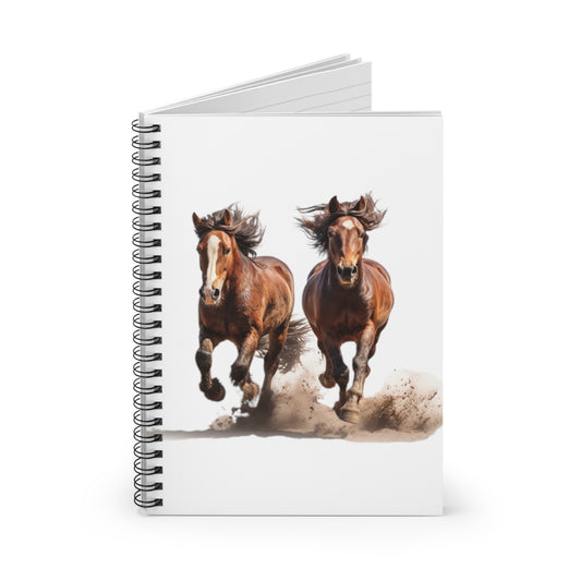 Horse Spiral Notebook Spiral - Ruled Line Journal Book Lined Diary Back to School Note Pad