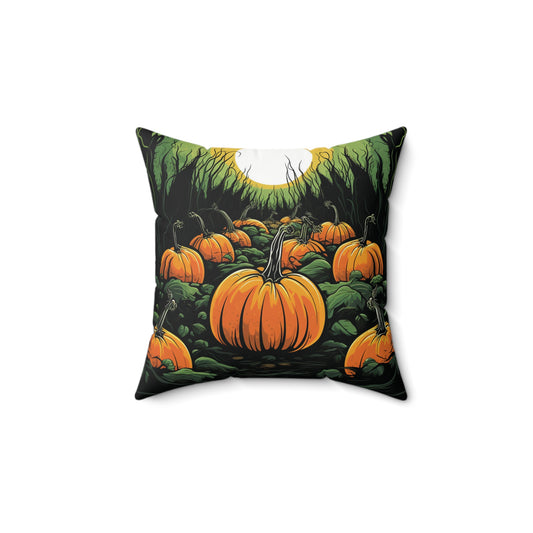 Halloween Pumkin Spun Polyester Square Pillow four sizes to pick from Halloween Cottage Decor Pumkin Patch Home Decor