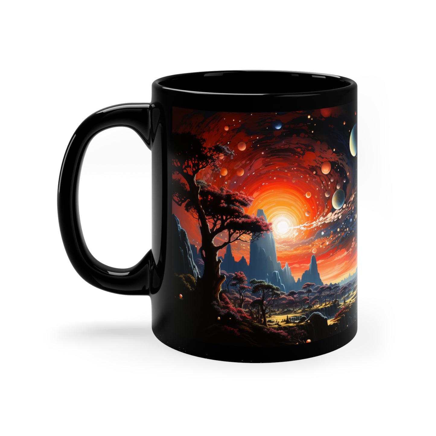 Space, Coffee Mugs Galaxies Outer Space Coffee Mug Planets Black Psychedelic Astronaut Constellation of Other worlds Galaxy Coffee Mug