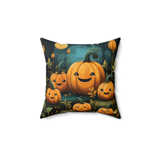 Pumpkin Patch Fun Pillow Halloween Pillows Ghost Decor Fall Color Pillow Throw Pillows Home Spooky Decorations Spun Polyester Square