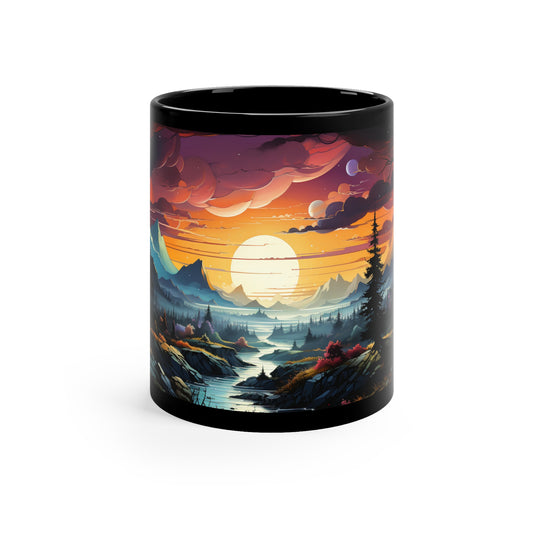 Tranquil Mountain Mug Tree Mug Tree Coffee Mug Forest Cup Woodland Mugs Tree Gift Tree coffee cup Nature Mug Woodland Forest Coffee Cup