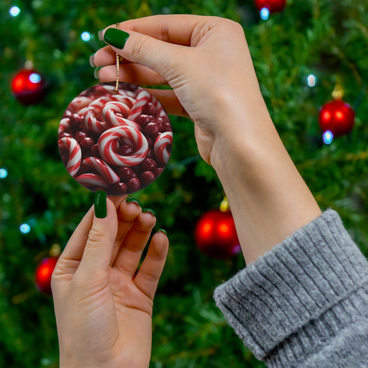 Candy Cane Tree Ceramic Ornament, 1-Pack Stocking Stuffer Christmas Ornaments Reto Tree Ornaments