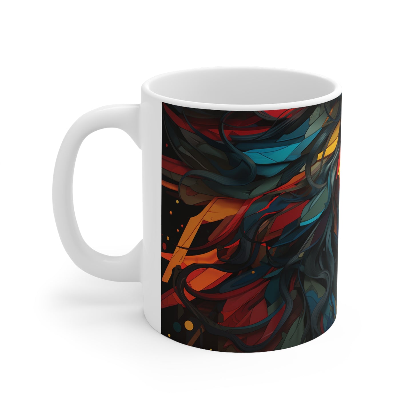 Unique Face Colorful Coffee Mug Crescent Design Ceramic Coffee Cup Celestial Gift Home Decor Drinkware