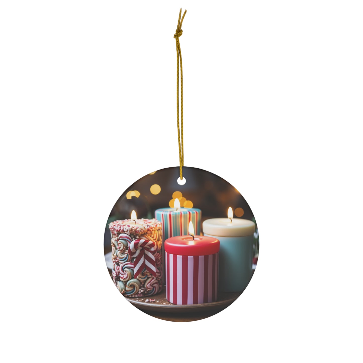 Ceramic Ornament, Christmas Candle Tree Ceramic Ornament, 1-Pack Stocking Stuffer Christmas Ornaments Reto Tree Ornaments