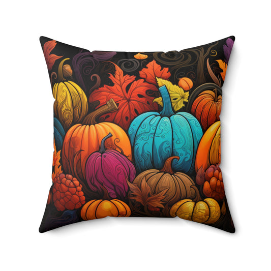 Halloween Pumkin Spun Polyester Square Pillow four sizes to pick from