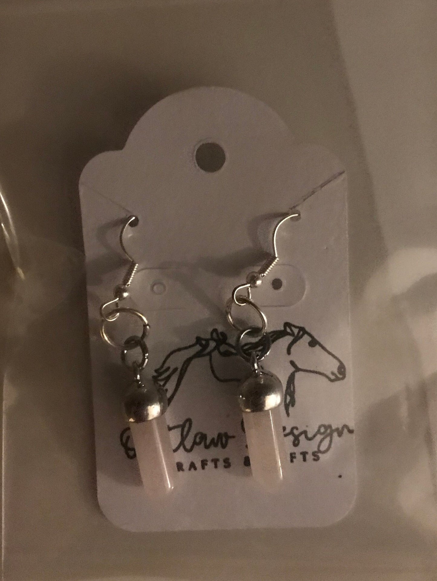 Pink Rose Quartz Earrings, Earrings Rose Quartz, Silver Natural Gemstone Dangle